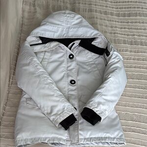 Canada Goose White Jacket with Black Accents